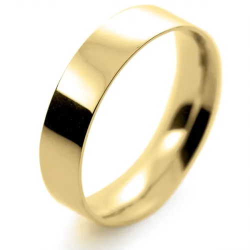 Flat Court Light -  5mm (FCSL5Y) Yellow Gold Wedding Ring